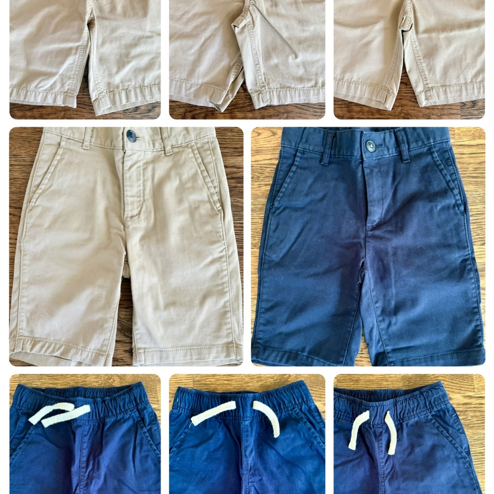 Kids Tan and Blue Shorts Set